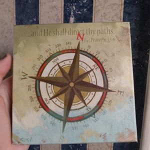 Canvas Christian Compass Decor